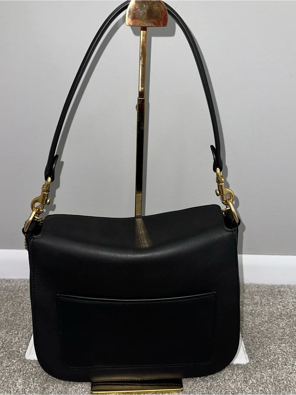Coach Signature Chain Hobo Black Leather Crossbody Bag Shoulder Bag - NWT